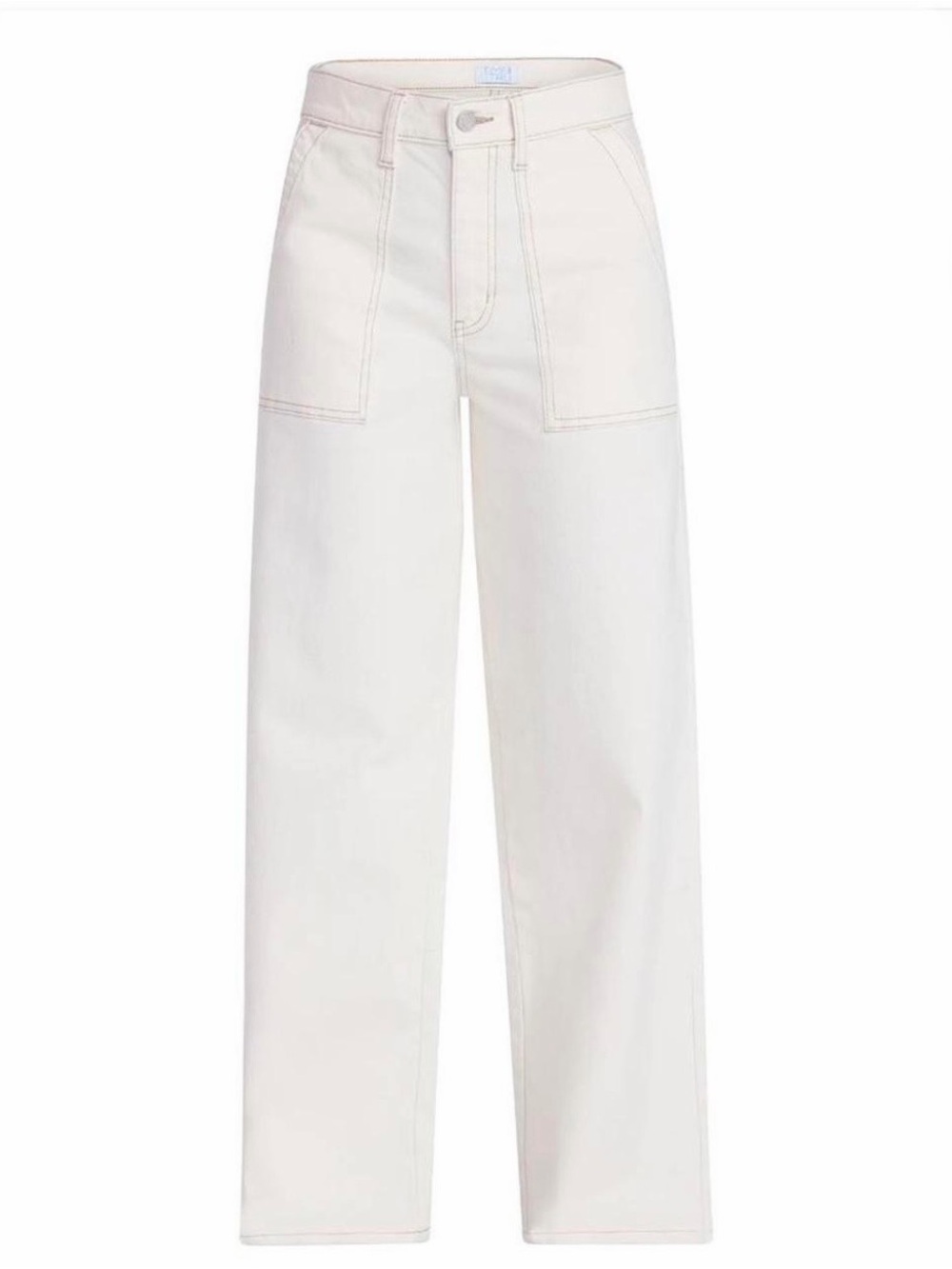 Straight Leg High-Rise Jeans in Off-White